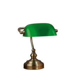 Bankers 25 cm bordslampa oxide/grön