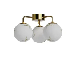 Bellagio plafond 3-lite mässing/vit