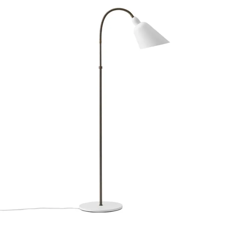 Bellevue AJ7 golvlampa vit/bronserad mässing