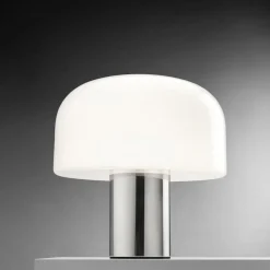 Bellhop glass bordslampa bright aluminium