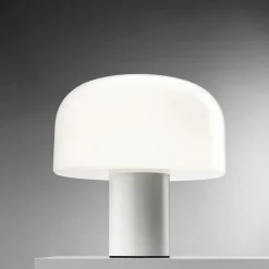 Bellhop glass bordslampa vit