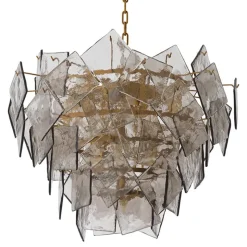 Biltmore Chandelier taklampa antik mässing/rökfärgat glas