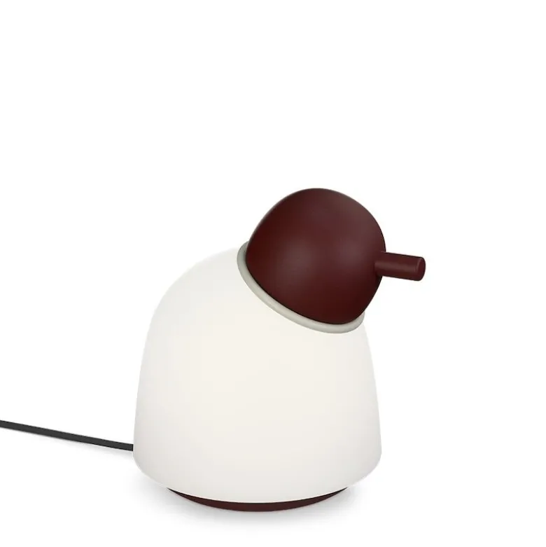 Bird bordslampa mörk röd/sand/opalglas