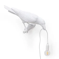 Bird Lamp looking right outdoor vägglampa vit