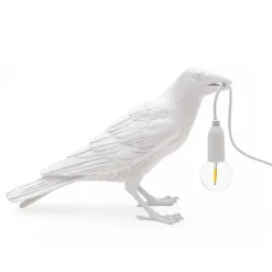 Bird Lamp waiting bordslampa vit