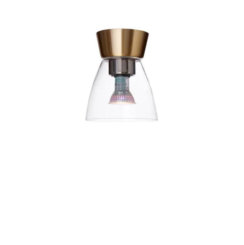Bizzo plafond mässing/klart glas