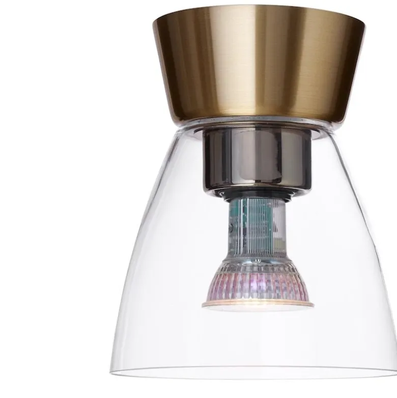 Bizzo plafond mässing/klart glas