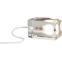 Block lamp bordslampa vit sladd