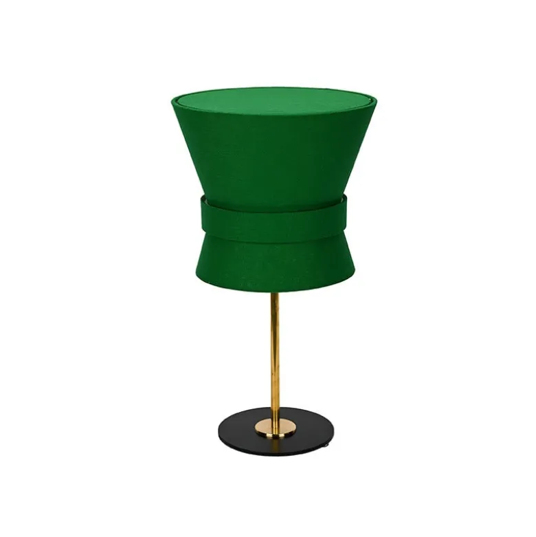 Bow bordslampa rå mässing/emerald green