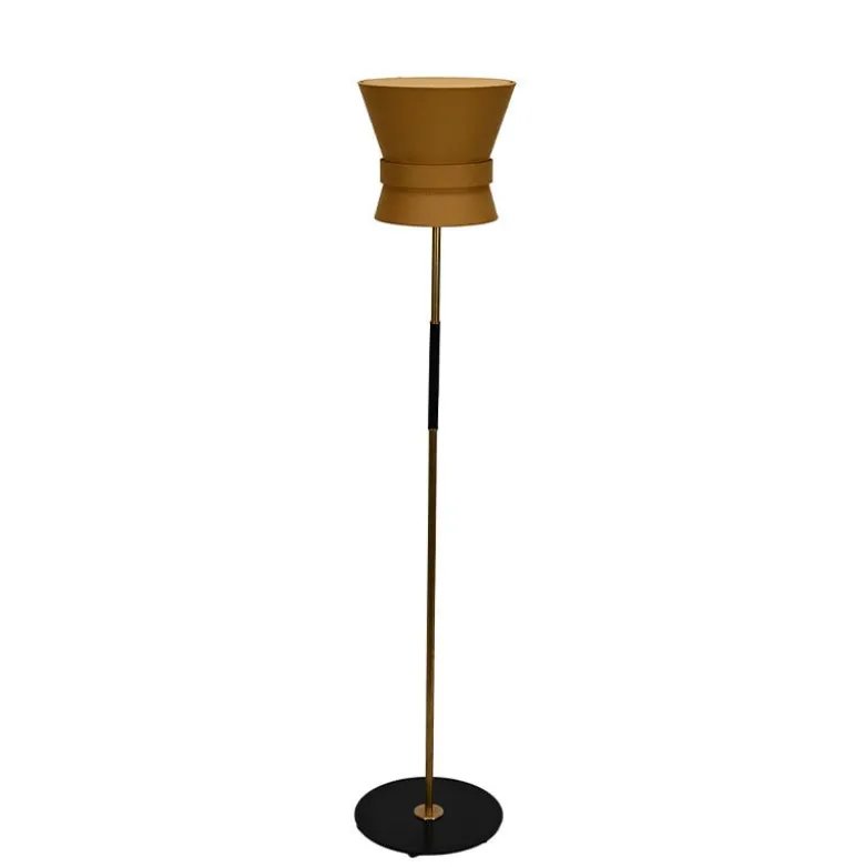 Bow liten golvlampa rå mässing/yellow ochre