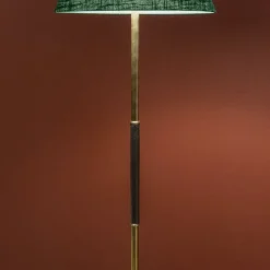 Bow stor golvlampa rå mässing/emerald green