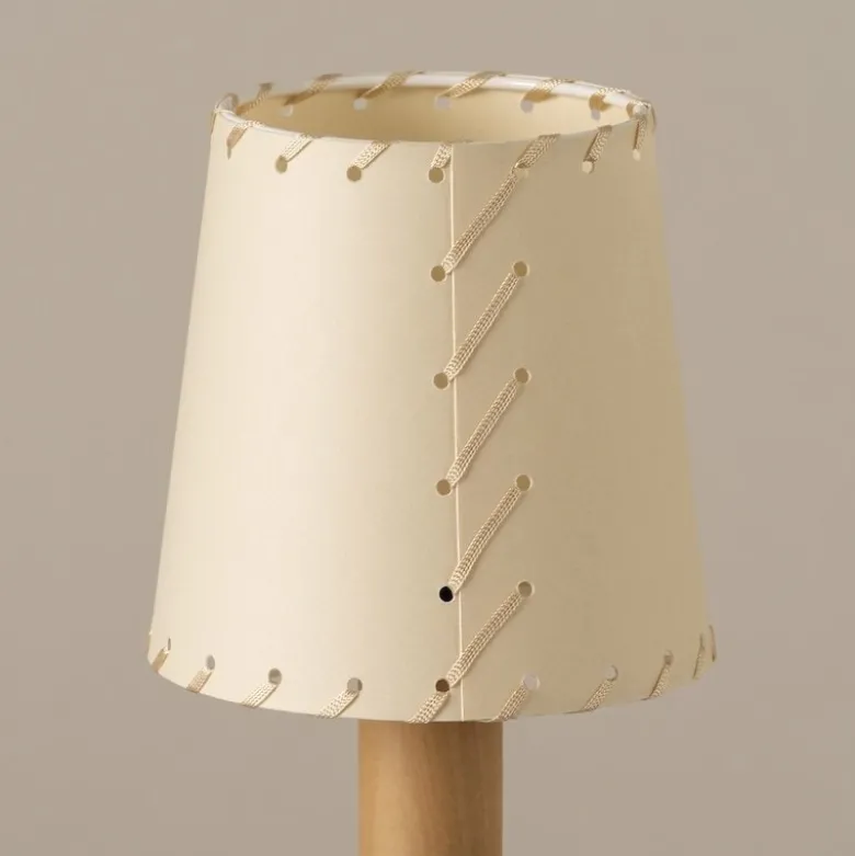 Básica Mínima Batería bordslampa stitched beige parchment