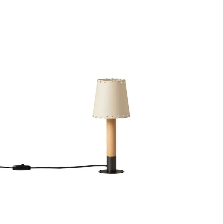 Básica Mínima bordslampa stitched beige parchment /bronze