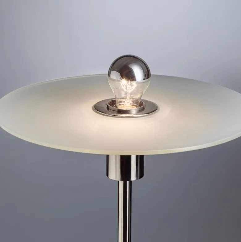 BST 23 Bauhaus golvlampa nickel/frostat glas