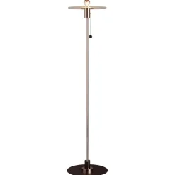 BST 23 Bauhaus golvlampa nickel/frostat glas