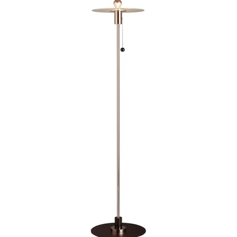 BST 23 Bauhaus golvlampa nickel/frostat glas