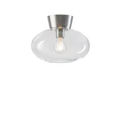 Bullo plafond Ø27aluminium/klart glas