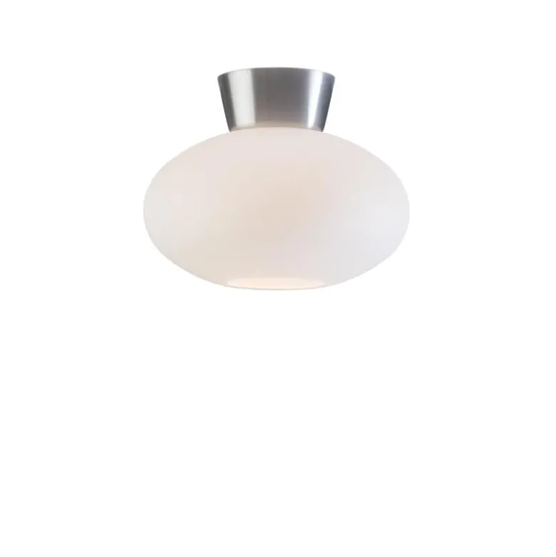 Bullo plafond Ø27aluminium/opalt glas