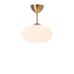 Bullo plafond Ø27 med stång mässing/opalglas