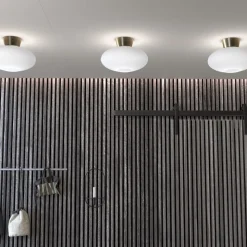 Bullo plafond Ø27 mässing/opalt glas