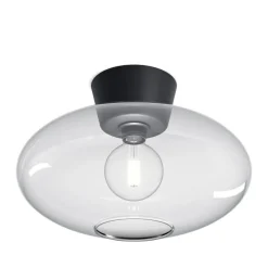 Bullo XL Plafond Ø38 Mattsvart/Klarglas
