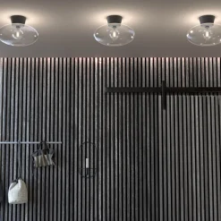 Bullo XL Plafond Ø38 Mattsvart/Klarglas