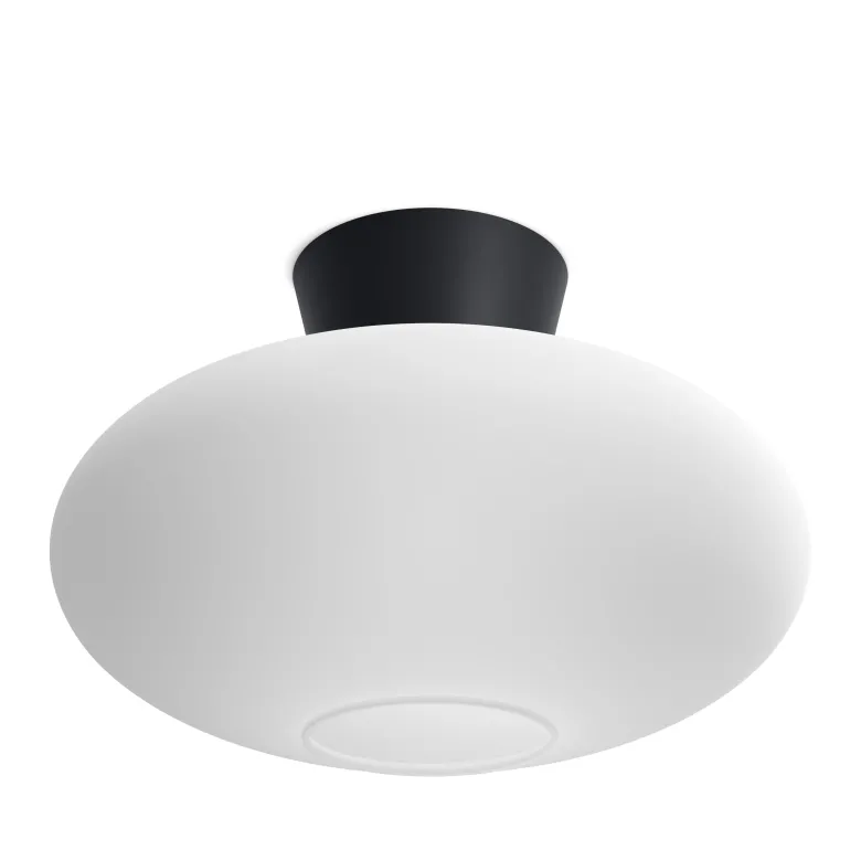 Bullo XL Plafond Ø38 Mattsvart/Opalglas