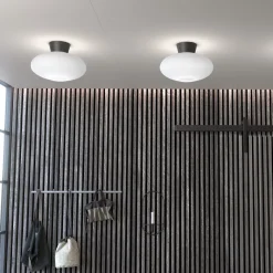 Bullo XL Plafond Ø38 Mattsvart/Opalglas