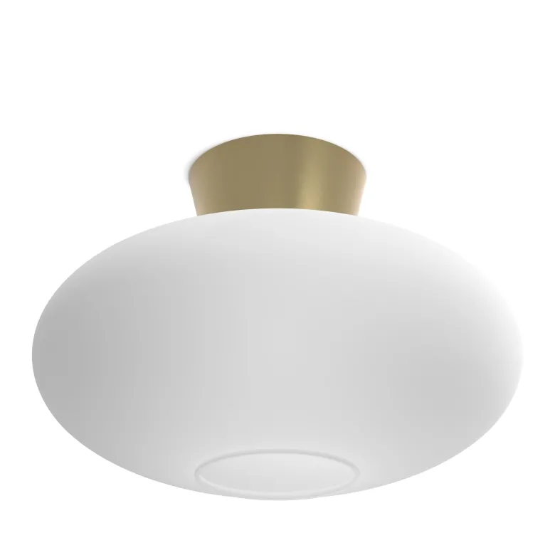 Bullo XL Plafond Ø38 Mässing/Opalglas