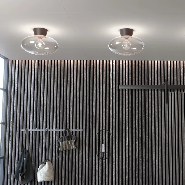 Bullo XL Plafond Ø38 Oxid/Klarglas