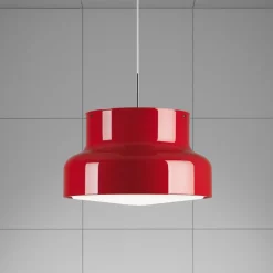 Bumling Ø600 taklampa opalt akrylglas röd