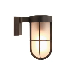 Cabin vägglampa IP44 frostat glas/brons
