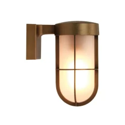 Cabin vägglampa IP44 frostat glas/antik mässing