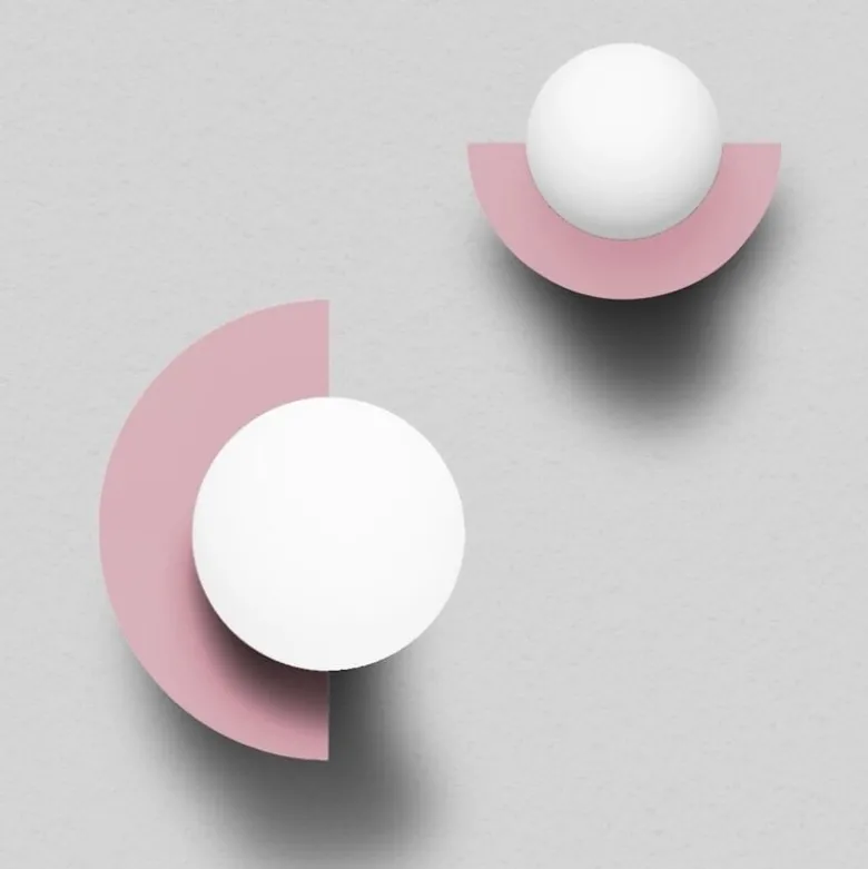 Candy little circle 180 S vägglampa Bubblegum Pink