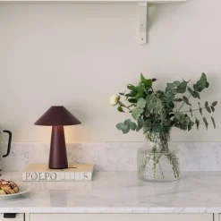 Cannes IP44 portabel bordslampa burgundy