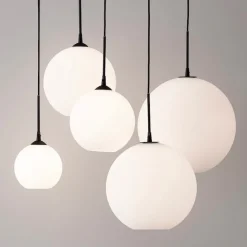 Capo Ø400 taklampa svart/opal glas