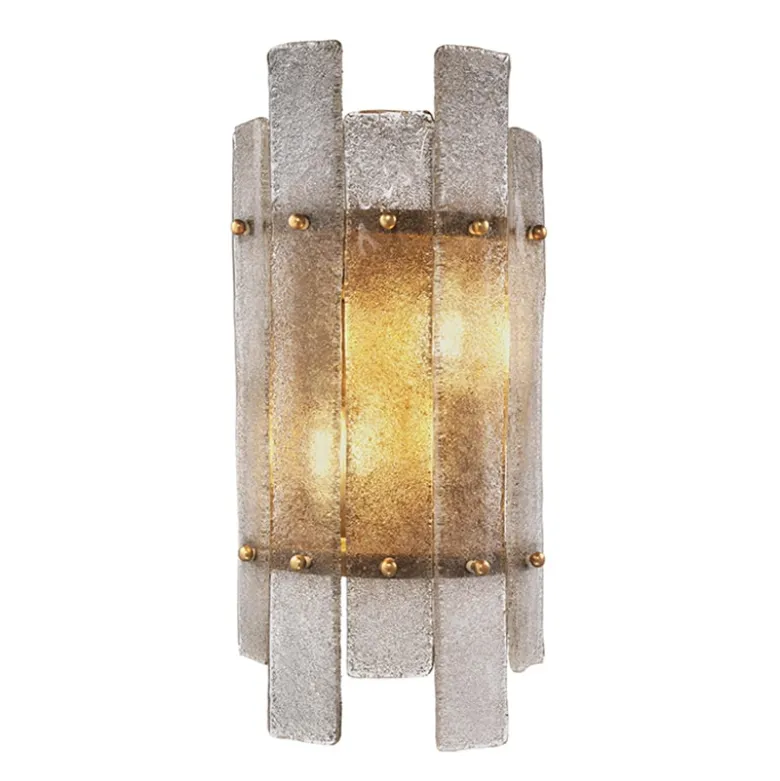 Caprera Vägglampa Antik mässing/glas