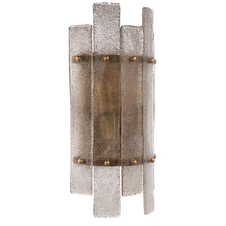 Caprera Vägglampa Antik mässing/glas