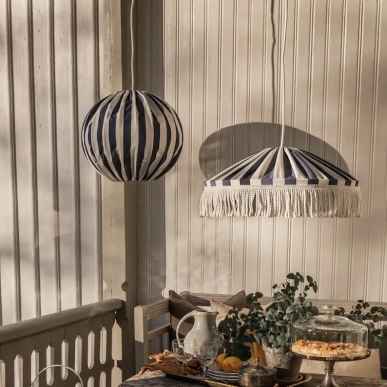 Capri Ø50 taklampa IP44 frans blå/vit