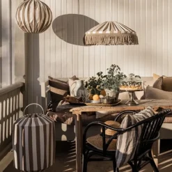 Capri Ø50 taklampa IP44 frans taupe/vit