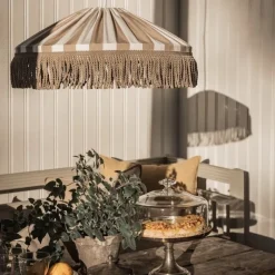 Capri Ø50 taklampa IP44 frans taupe/vit