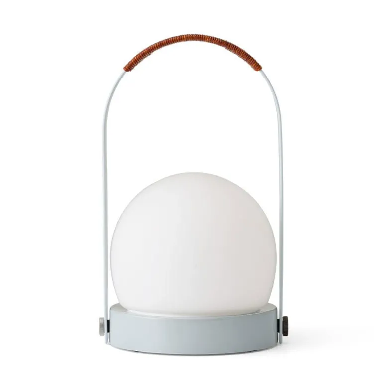 Carrie portabel bordslampa IP44 linen blue/leather