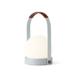 Carrie portabel bordslampa IP44 linen blue/leather