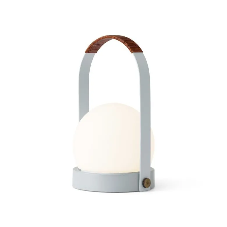 Carrie portabel bordslampa IP44 linen blue/leather