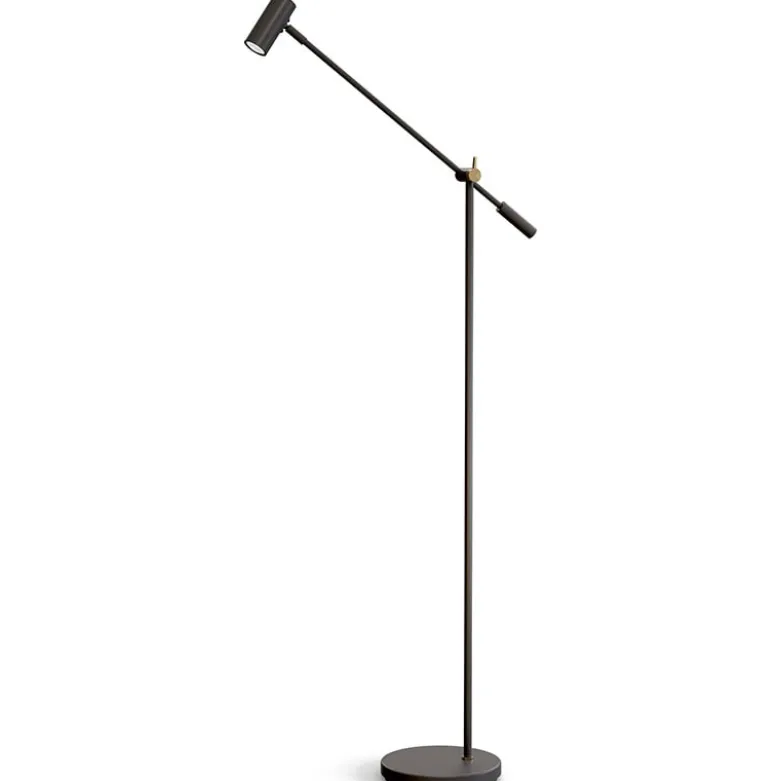 Cato golvlampa dimbar mattsvart/mässing
