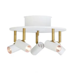 Cato 5 spotlight rund halogen mattvit/mässing