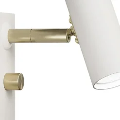 Cato vägglampa enkel mattvit/mässing