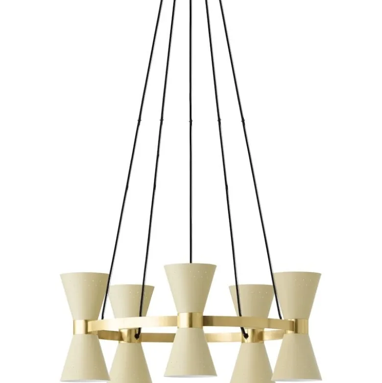 Collector chandelier 5 taklampa creme