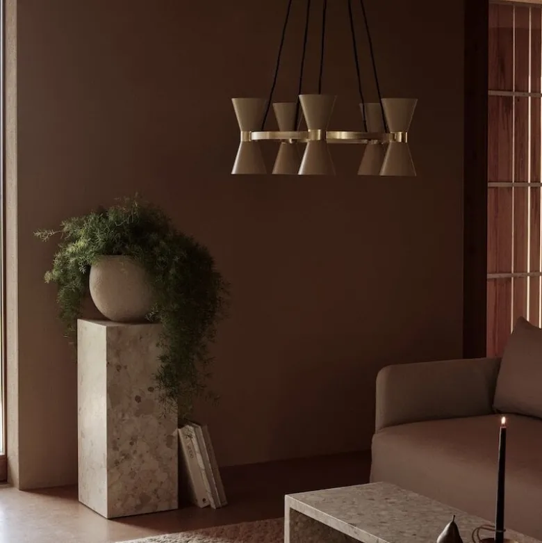 Collector chandelier 5 taklampa creme