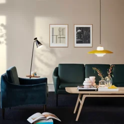Cone golvlampa med bord black noir